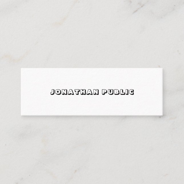 Simple Design Template Elegant Minimalist Modern Mini Business Card (Front)