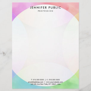 Simple Design Template Elegant Modern Watercolor Letterhead