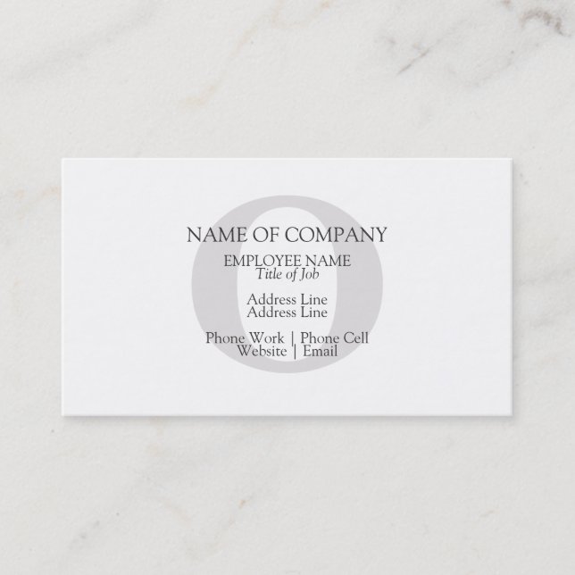 Simple Designer Monogram Stylish Personalized Business Card (Front)