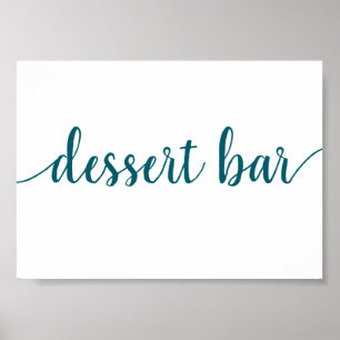 Simple Dessert Bar Teal Aqua Any Event Sign