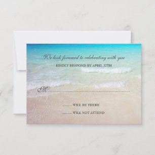 Simple Destination Beach Wedding Reply Cards