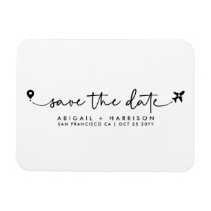 Simple Destination Wedding Script Photo Magnet