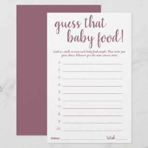 Simple Devinez la nourriture pour bébé   Carte de 