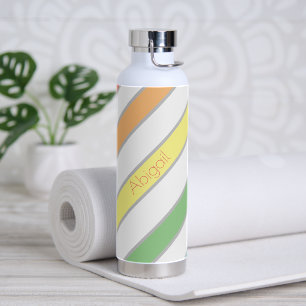 Simple Diagonal Stripes Water Bottle