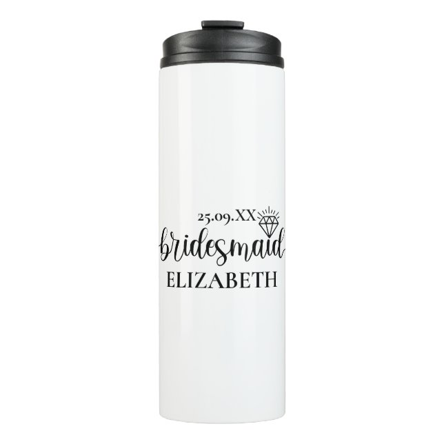 Simple Diamond Elegant Script Bachelorette Weekend Thermal Tumbler (Front)