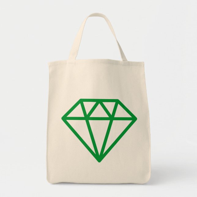 Simple Diamond - Grass Green on Natural Tote Bag (Front)