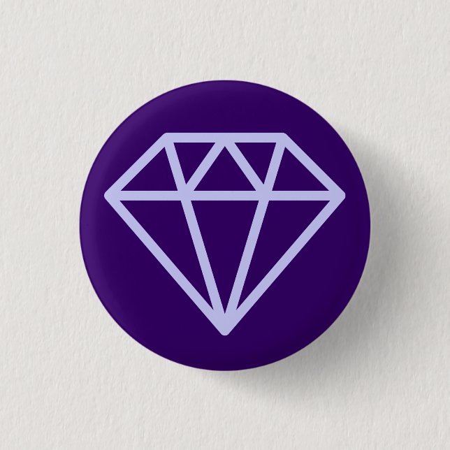 Simple Diamond - Powder Blue on Deep Purple 1 Inch Round Button (Front)