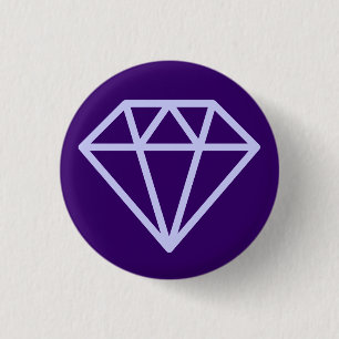 Simple Diamond - Powder Blue on Deep Purple 1 Inch Round Button