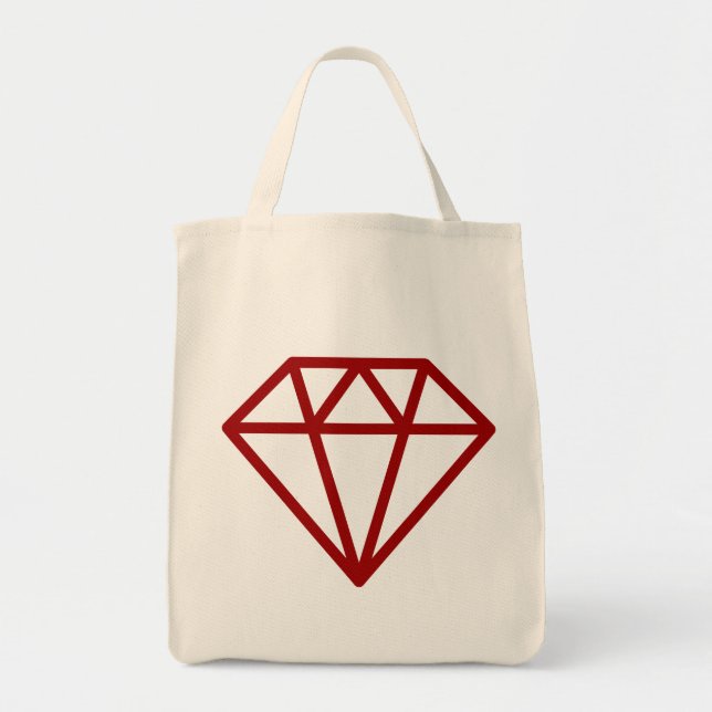 Simple Diamond - Ruby Red on Natural Tote Bag (Front)