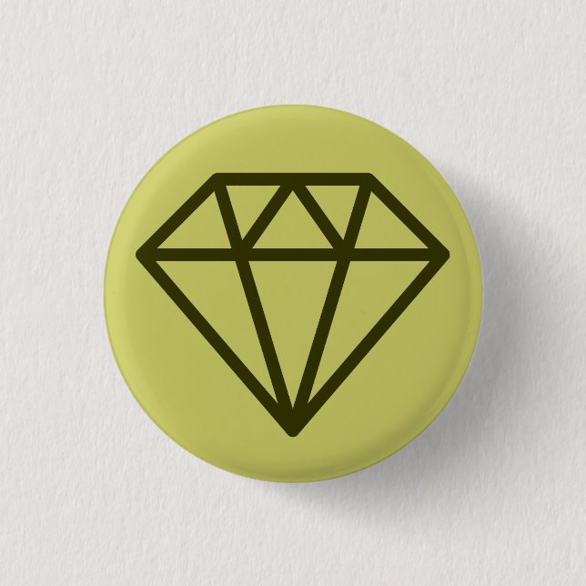 Simple Diamond - Shades of Olive 1 Inch Round Button (Front)