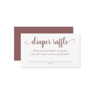 Simple Diaper Raffle Taupe Desert Rose Flourish Enclosure Card