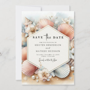Simple Digital Beach Wedding Save The Date
