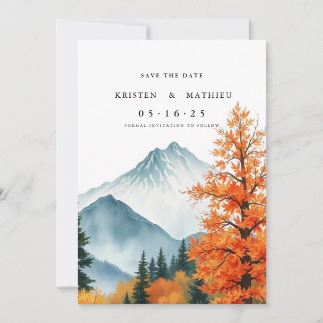 Simple Digital Mountain Save The Date (Front)