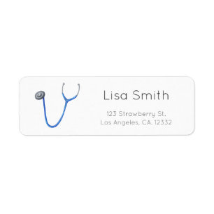 Simple Doctor Stethoscope Return Address