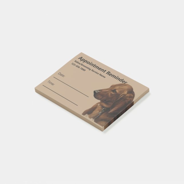 Simple Dog Groomer Service Appointment Reminder Post-it Notes (Angled)