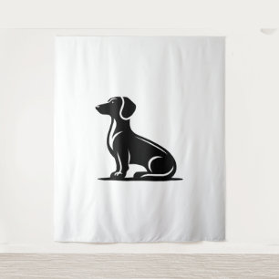 Simple Dog Motif Hunting Dog Silhouette Tapestry