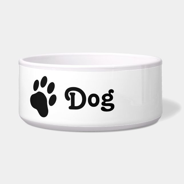Simple Dog Paw Silhouette With Text Dog (Front)