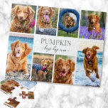 Simple Dog Pet Photo Collage Jigsaw Puzzle<br><div class="desc">Personalized "Best Dog Ever" Jigsaw Puzzle. This simple and elegant jigsaw puzzle is a beautiful way to showcase cherished memories of your beloved dog. The design features space for a favourite photo, with room for their name on the first line and "Best Dog Ever" on the second line in a...</div>