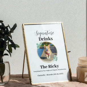 Simple Dog signature drinks wedding bar Poster