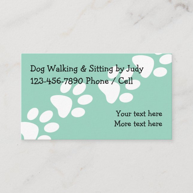 Simple Dog Walking And Sitting Business Card (Front)