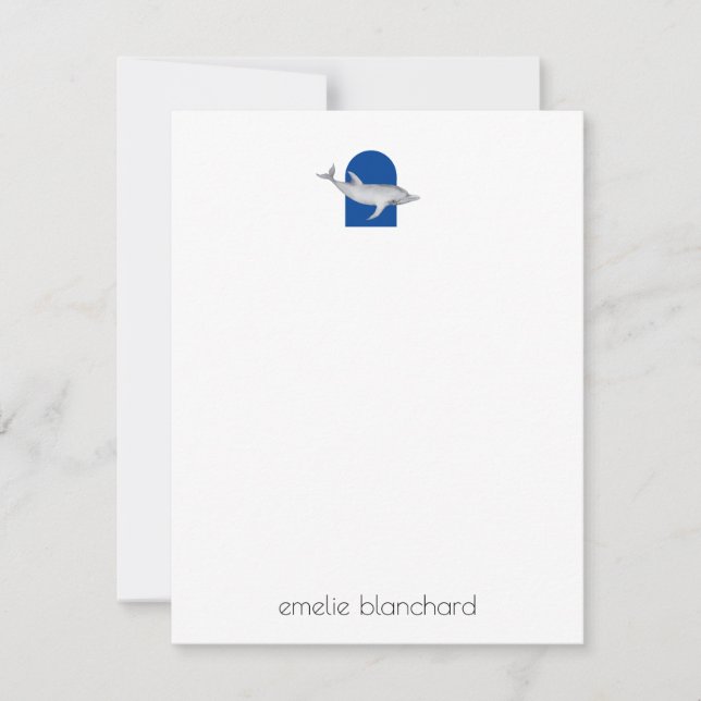 Simple Dolphin Personalized Card (Front)