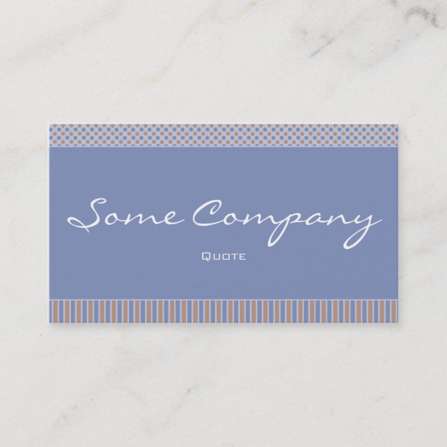 Simple Dots And Stripes Collection (Blue) Business Card (Front)