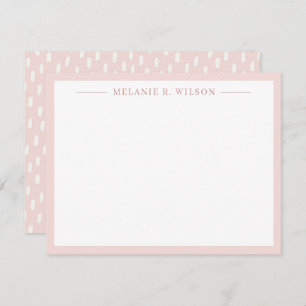 Simple Dots Blush Pink Personalized Name Note Card