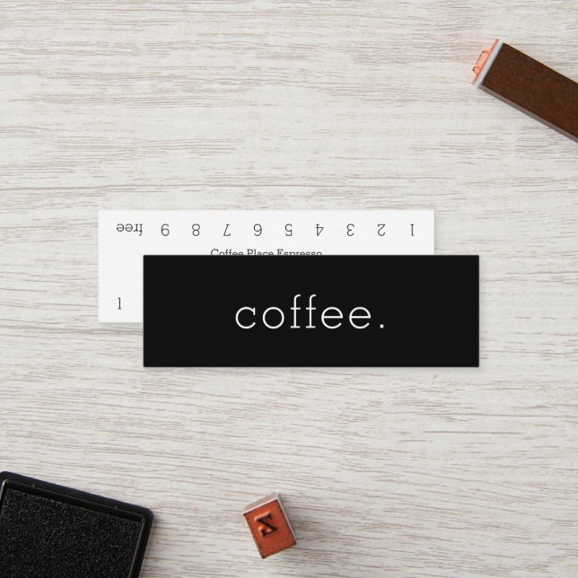 Simple Double Dark Loyalty Coffee Punch-Card Card (Front/Back In Situ)