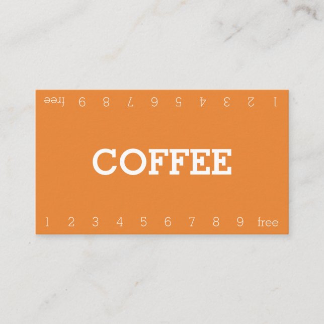 Simple Double Number Loyalty Coffee Punch-Card (Front)