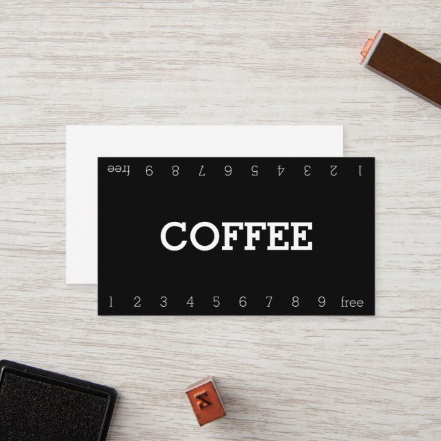 Simple Double Number Loyalty Coffee Punch-Card Card (Front/Back In Situ)