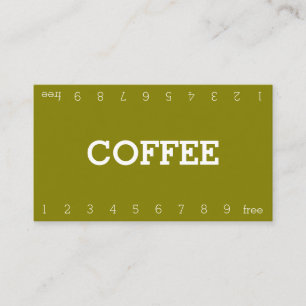 Simple Double Number Loyalty Coffee Punch-Card Card