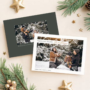 Simple Double Sided Festive Greetings Photo Holiday Card