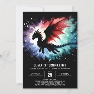 Simple Dragon Birthday Customizable Invitation