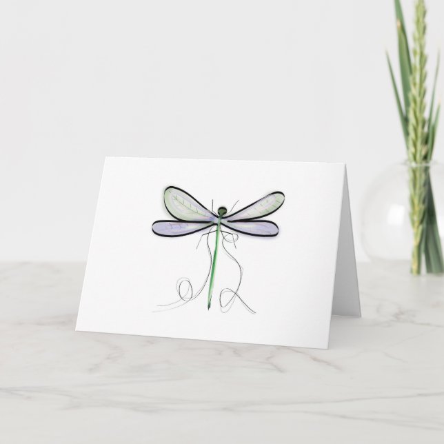 SIMPLE DRAGONFLY BLANK ALL-OCCASION CARD (Front)