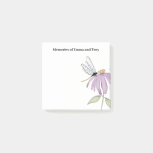 Simple Dragonfly Coneflower Post-it Notes