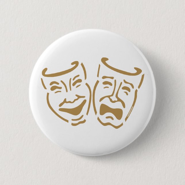 Simple Drama Masks 2 Inch Round Button (Front)