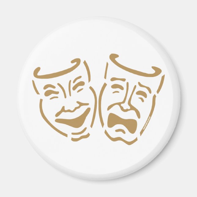 Simple Drama Masks Magnet (Front)