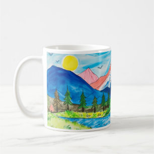 Simple Drawing Of Mountain By Child Coffee Mug
