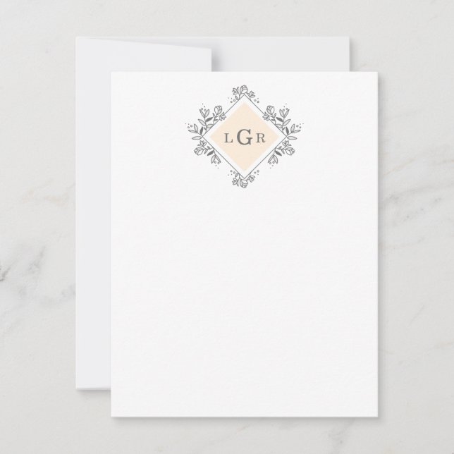 Simple Drawn Floral Orange Card (Front)