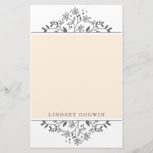 Simple Drawn Floral Orange Stationery