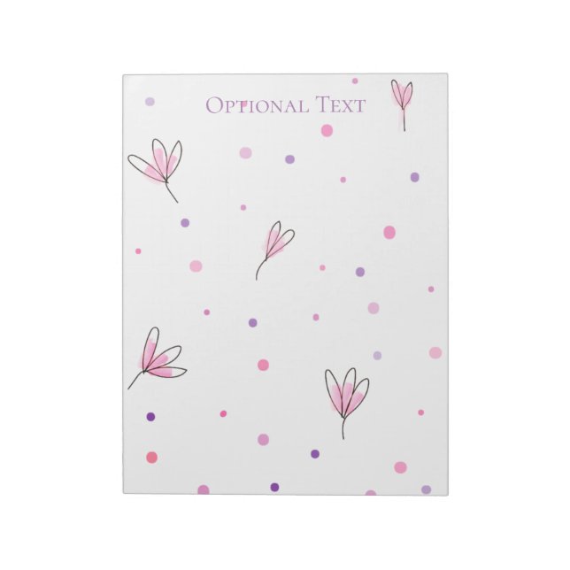 Simple Drawn Floral Pattern Notepad (Rotated)