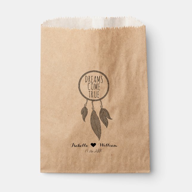 Simple Dreamcatcher Wedding Favour Bag (Front)