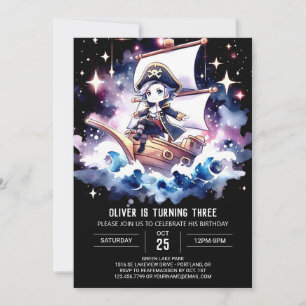 Simple Dreamy Pirate Birthday Invitation