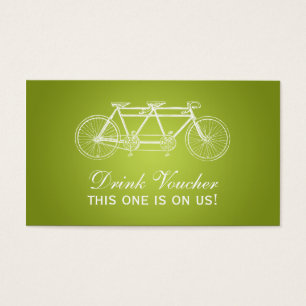 Simple Drink Voucher Tandem Bike Lime Green