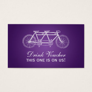 Simple Drink Voucher Tandem Bike Purple