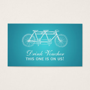 Simple Drink Voucher Tandem Bike Turquoise