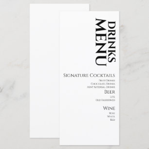 Simple Drinks Cocktail Wine Wedding  Menu