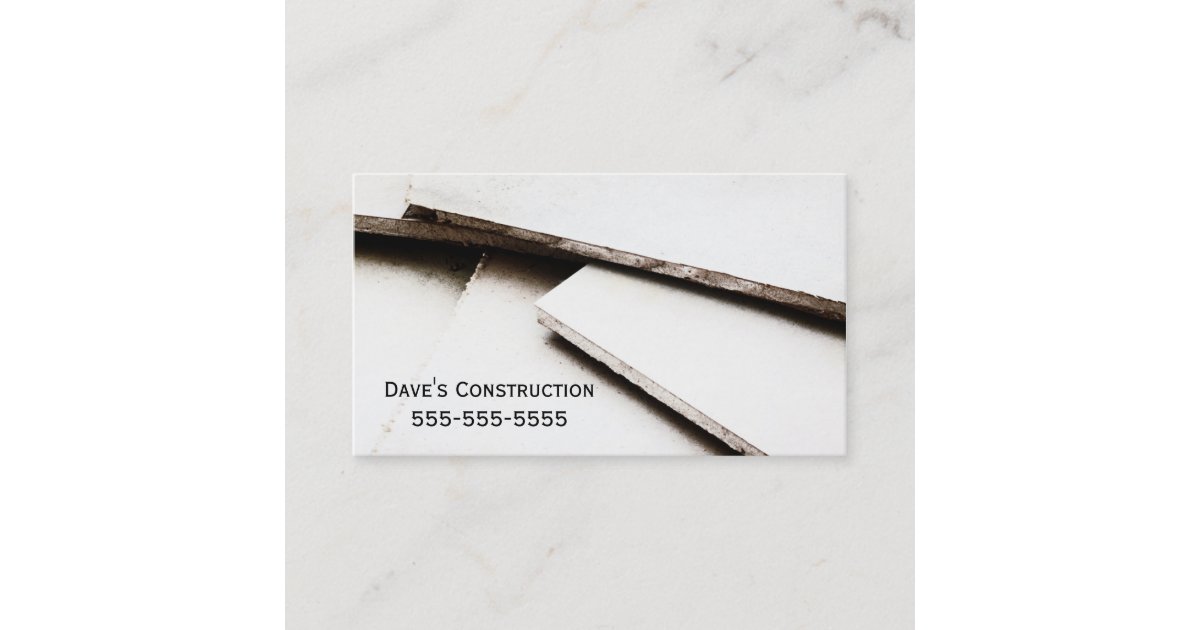 Simple Drywall Construction Business Card | Zazzle.ca