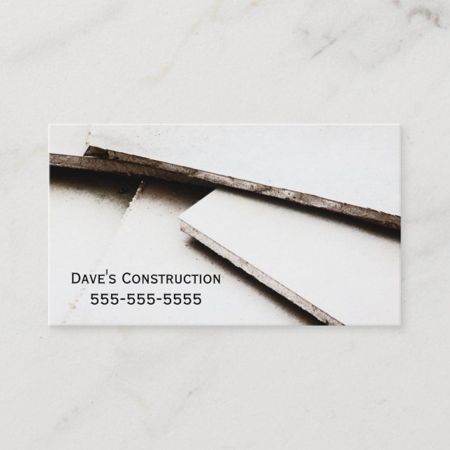 Simple Drywall Construction Business Card (Front)