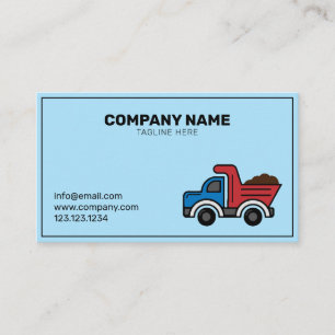 Simple Dump Truck Building Construction Company Business Card